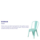 Commercial Grade Mint Green Metal Indoor-Outdoor Stackable Chair