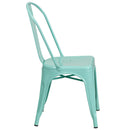Commercial Grade Mint Green Metal Indoor-Outdoor Stackable Chair