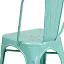 Commercial Grade Mint Green Metal Indoor-Outdoor Stackable Chair