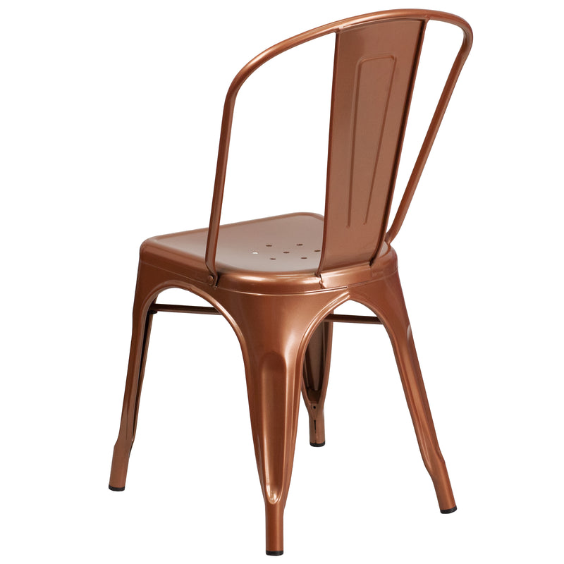 Commercial Grade Copper Metal Indoor-Outdoor Stackable Chair