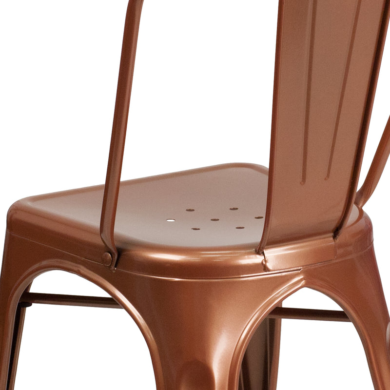 Commercial Grade Copper Metal Indoor-Outdoor Stackable Chair