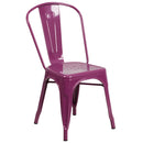 Commercial Grade Purple Metal Indoor-Outdoor Stackable Chair