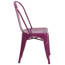 Commercial Grade Purple Metal Indoor-Outdoor Stackable Chair