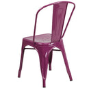 Commercial Grade Purple Metal Indoor-Outdoor Stackable Chair