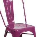Commercial Grade Purple Metal Indoor-Outdoor Stackable Chair