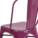 Commercial Grade Purple Metal Indoor-Outdoor Stackable Chair
