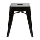18" Table Height Stool, Stackable Backless Metal Indoor Dining Stool, Commercial Grade Restaurant Stool in Black - Set of 4