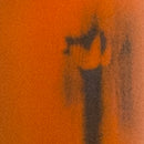 Commercial Grade 24" High Backless Distressed Orange Metal Indoor-Outdoor Counter Height Stool