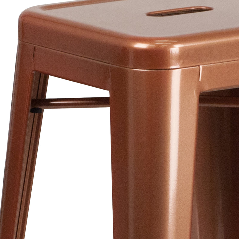 Commercial Grade 30" High Backless Copper Indoor-Outdoor Barstool