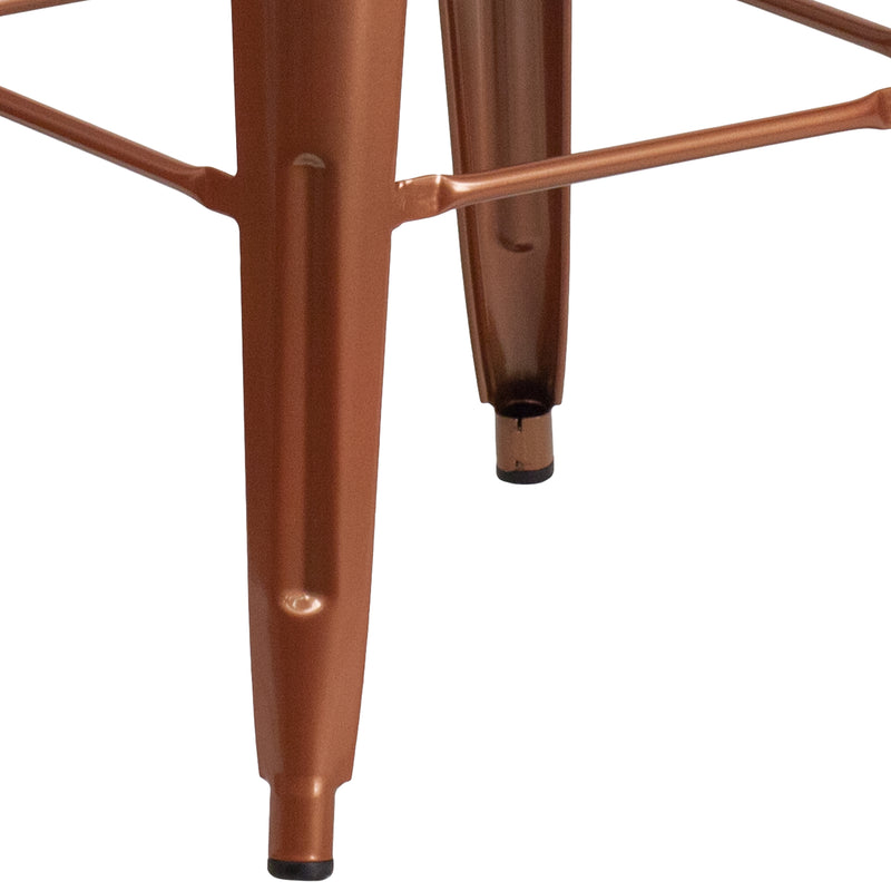 Commercial Grade 30" High Backless Copper Indoor-Outdoor Barstool