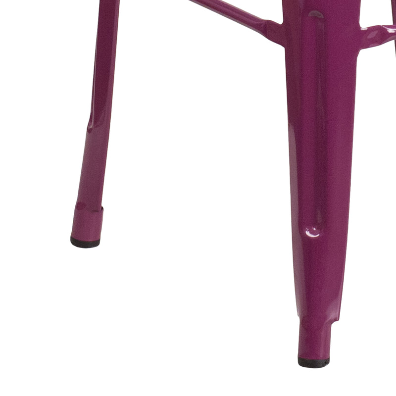 Commercial Grade 30" High Backless Purple Indoor-Outdoor Barstool