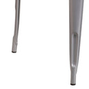 Commercial Grade 31.5" Square Silver Metal Indoor-Outdoor Table