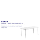 Commercial Grade 31.5" x 63" Rectangular White Metal Indoor-Outdoor Table