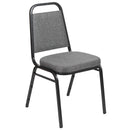SINGLEWAVE Series Trapezoidal Back Stacking Banquet Chair with 2.5" Thick Seat in Gray Fabric - Silver Vein Frame