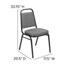 SINGLEWAVE Series Trapezoidal Back Stacking Banquet Chair with 2.5" Thick Seat in Gray Fabric - Silver Vein Frame