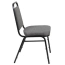 SINGLEWAVE Series Trapezoidal Back Stacking Banquet Chair with 2.5" Thick Seat in Gray Fabric - Silver Vein Frame