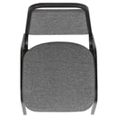 SINGLEWAVE Series Trapezoidal Back Stacking Banquet Chair with 2.5" Thick Seat in Gray Fabric - Silver Vein Frame