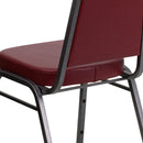 SINGLEWAVE Series Trapezoidal Back Stacking Banquet Chair in Burgundy Vinyl - Silver Vein Frame