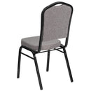 SINGLEWAVE Series Crown Back Stacking Banquet Chair in Gray Fabric - Black Frame