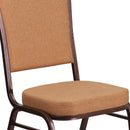 SINGLEWAVE Series Crown Back Stacking Banquet Chair in Light Brown Fabric - Copper Vein Frame