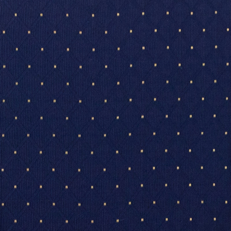 SINGLEWAVE Series Crown Back Stacking Banquet Chair in Navy Blue Dot Patterned Fabric - Gold Vein Frame