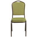 SINGLEWAVE Series Crown Back Stacking Banquet Chair in Moss Fabric - Gold Vein Frame