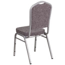 SINGLEWAVE Series Crown Back Stacking Banquet Chair in Herringbone Fabric - Silver Frame