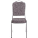 SINGLEWAVE Series Crown Back Stacking Banquet Chair in Herringbone Fabric - Silver Frame
