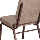 SINGLEWAVE Series 18.5''W Stacking Church Chair in Beige Fabric - Copper Vein Frame