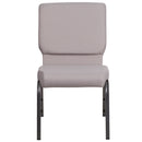 SINGLEWAVE Series 18.5''W Stacking Church Chair in Gray Dot Fabric - Silver Vein Frame