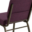 SINGLEWAVE Series 21''W Stacking Church Chair in Plum Fabric - Gold Vein Frame