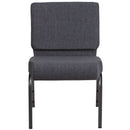 SINGLEWAVE Series 21''W Church Chair in Dark Gray Fabric - Silver Vein Frame