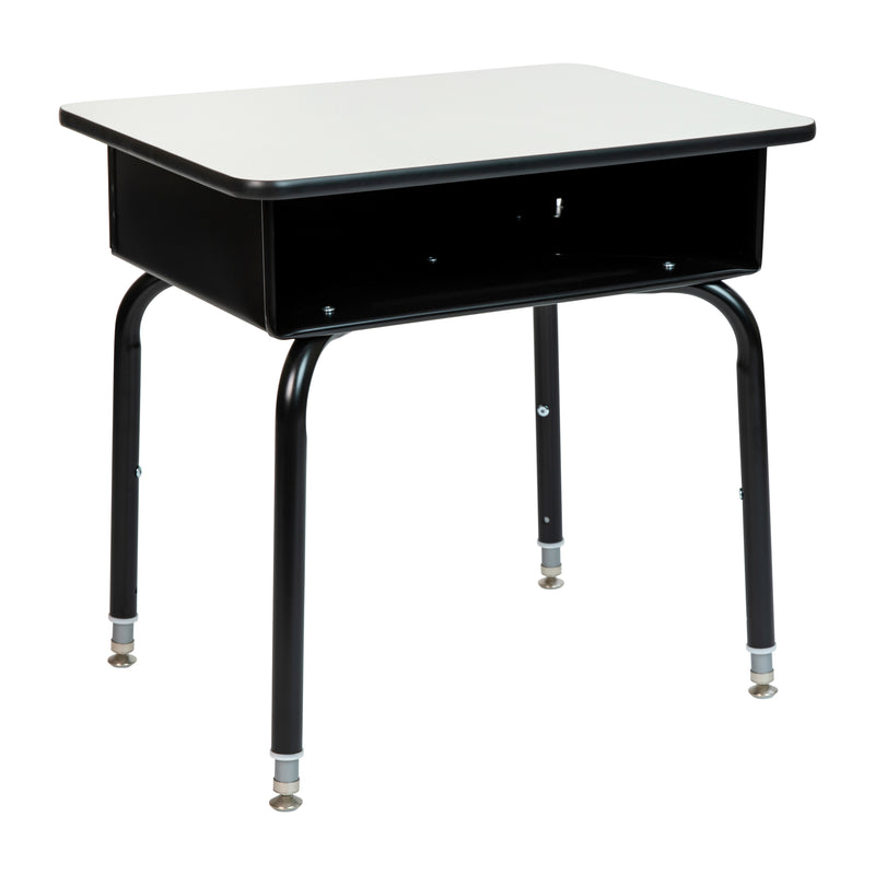 Student Desk with Open Front Metal Book Box - Gray