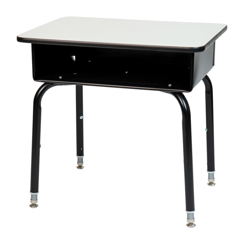 Student Desk with Open Front Metal Book Box - Gray