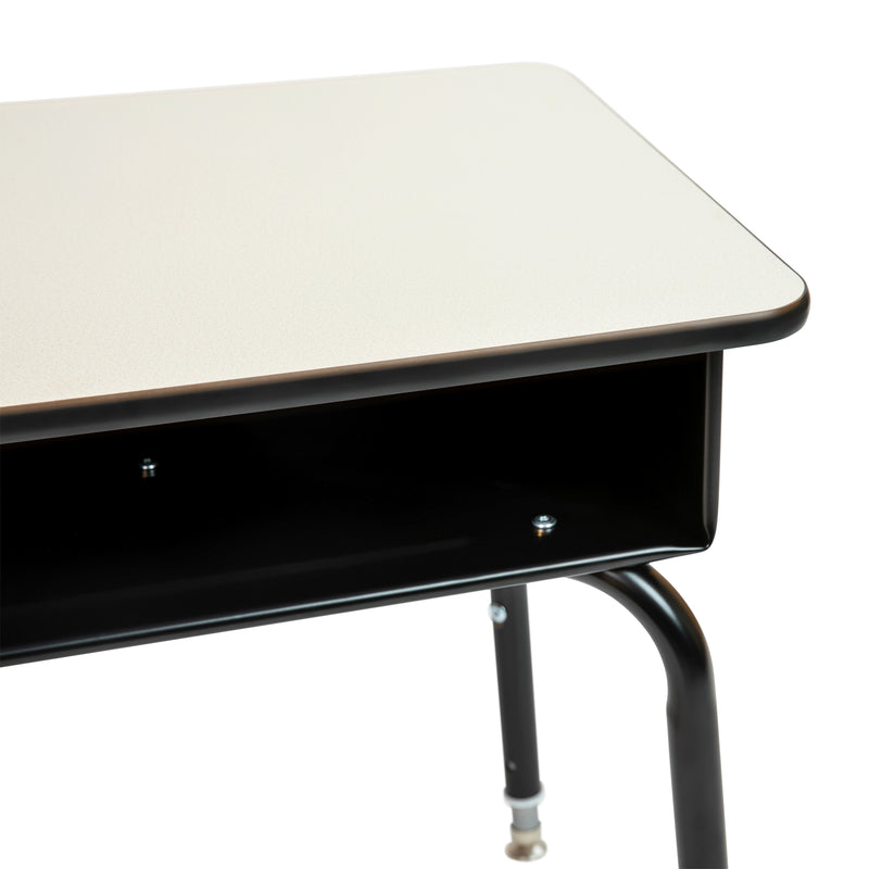 Student Desk with Open Front Metal Book Box - Gray