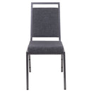 SINGLEWAVE Series Square Back Stacking Banquet Chair in Dark Gray Fabric with Silvervein Frame
