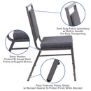SINGLEWAVE Series Square Back Stacking Banquet Chair in Dark Gray Fabric with Silvervein Frame