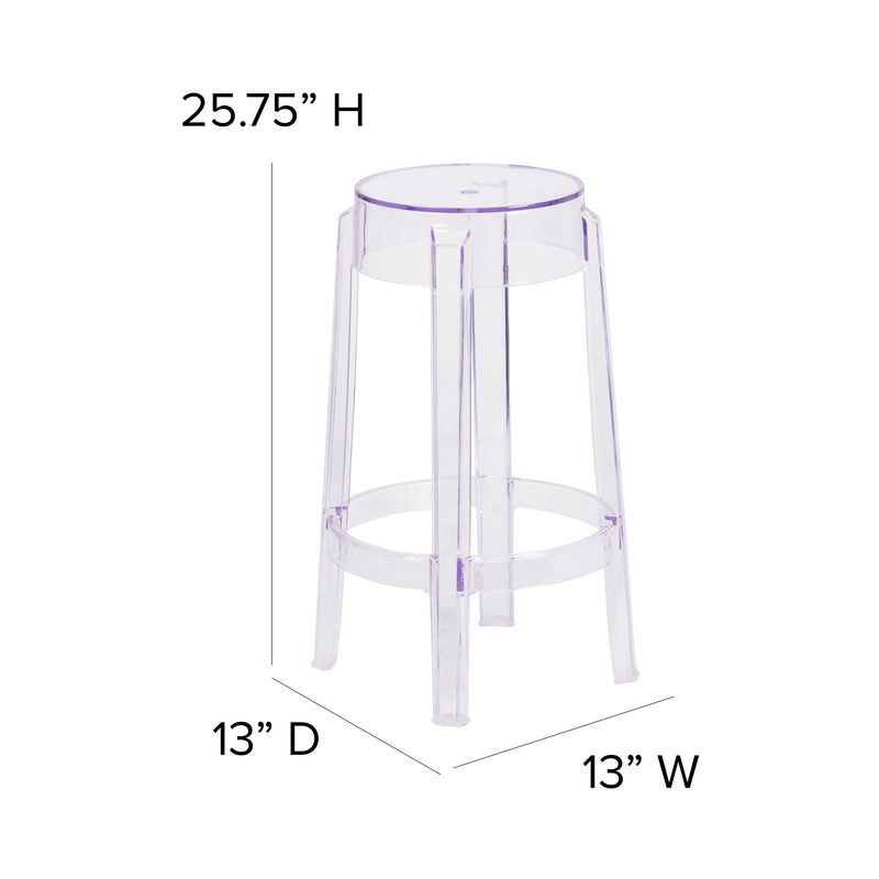 25.75'' High Transparent Counter Height Stool