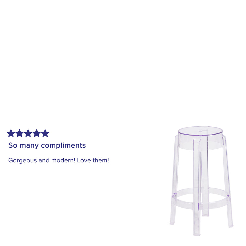 25.75'' High Transparent Counter Height Stool