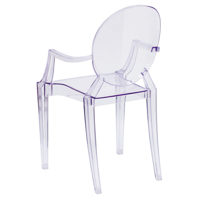 Ghost Chair with Arms in Transparent Crystal