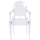 Ghost Chair with Arms in Transparent Crystal