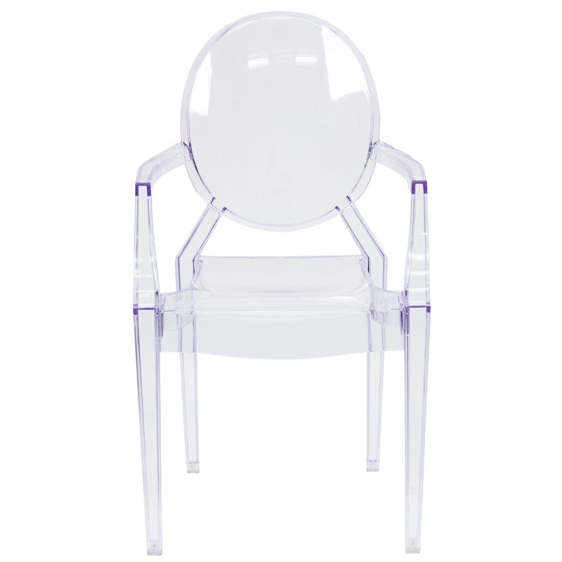 Ghost Chair with Arms in Transparent Crystal