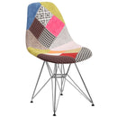 Elon Series Milan Patchwork Fabric Chair with Chrome Base