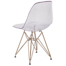 Elon Series Ghost Chair with Gold Metal Base