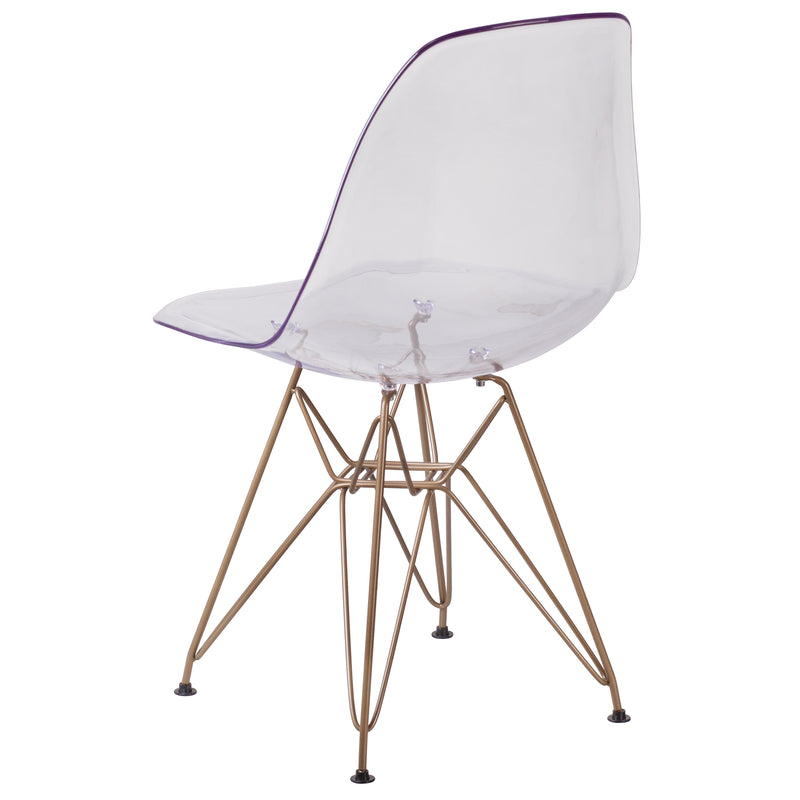 Elon Series Ghost Chair with Gold Metal Base