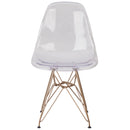 Elon Series Ghost Chair with Gold Metal Base