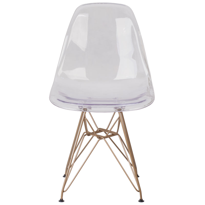 Elon Series Ghost Chair with Gold Metal Base