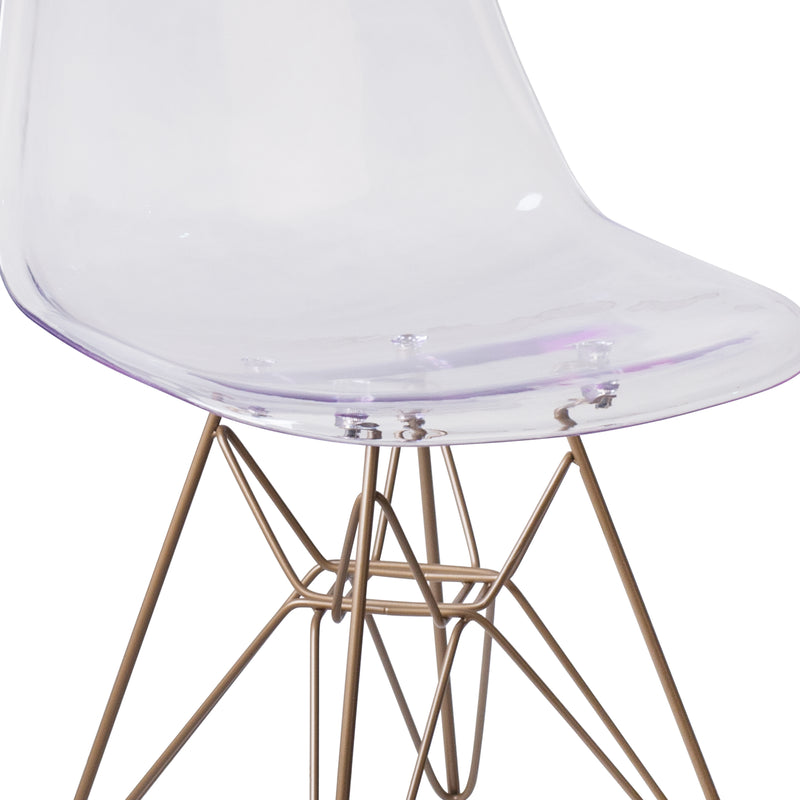 Elon Series Ghost Chair with Gold Metal Base