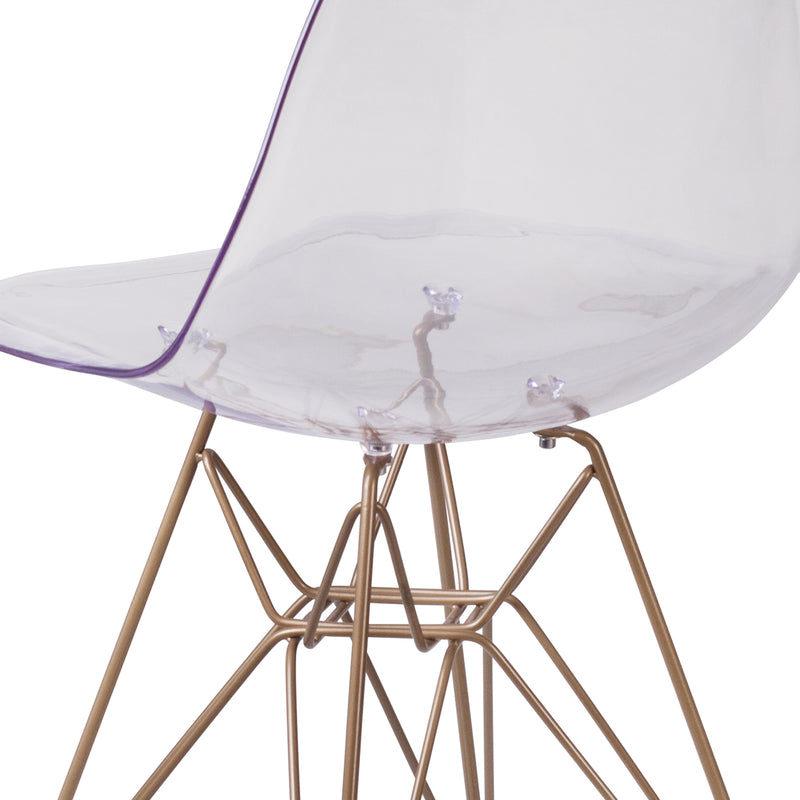 Elon Series Ghost Chair with Gold Metal Base