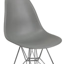 Elon Series Moss Gray Plastic Chair with Chrome Base